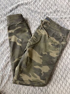 Hollister Olive Green Camo Drawstring Joggers